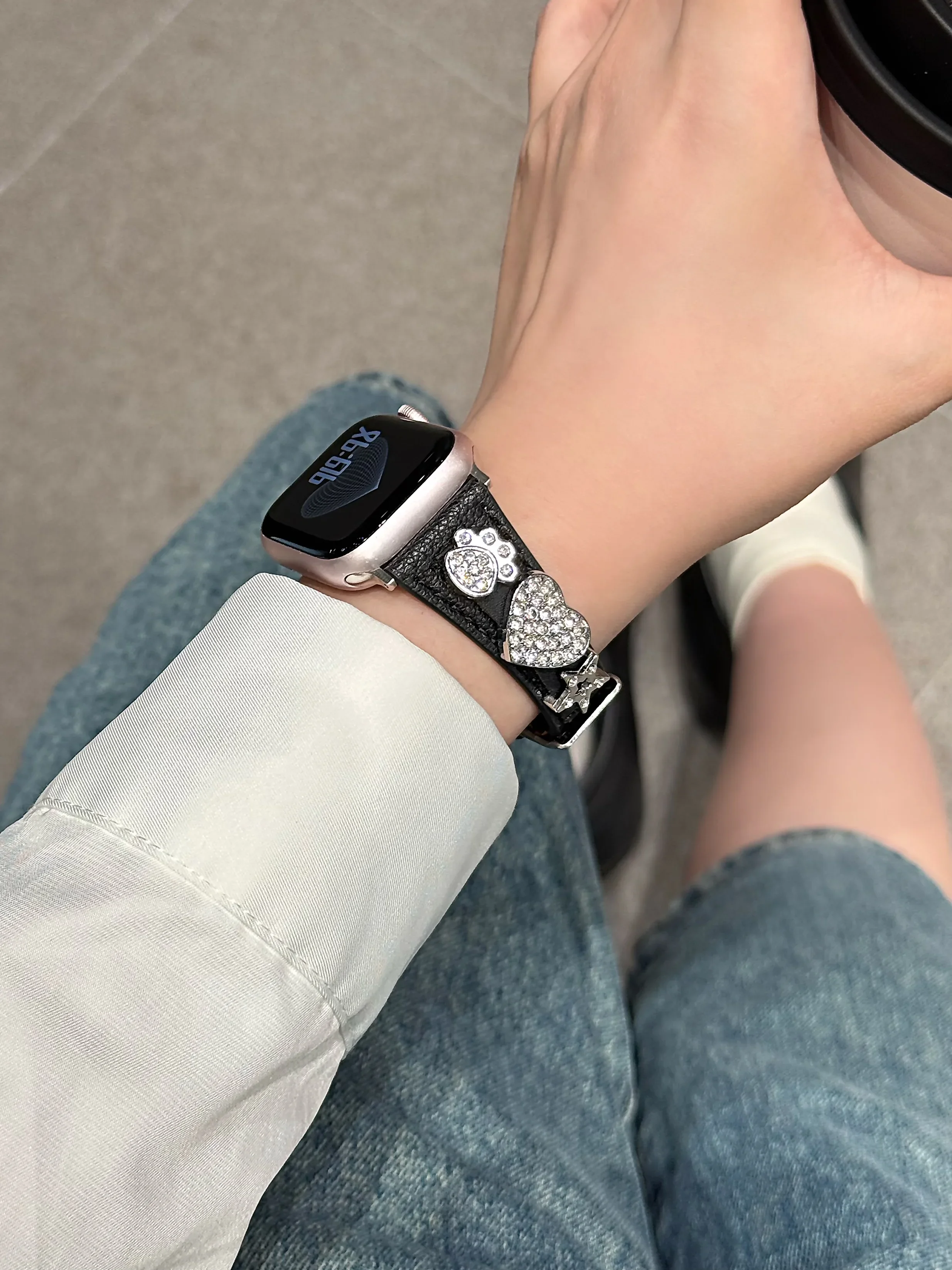 Nice Leather loop For Apple Watch band women 10/9/8/7/6/5/4/3/2/1 SE 38mm 40mm 41mm 42mm 44mm 45mm 46mm 49mm Strap