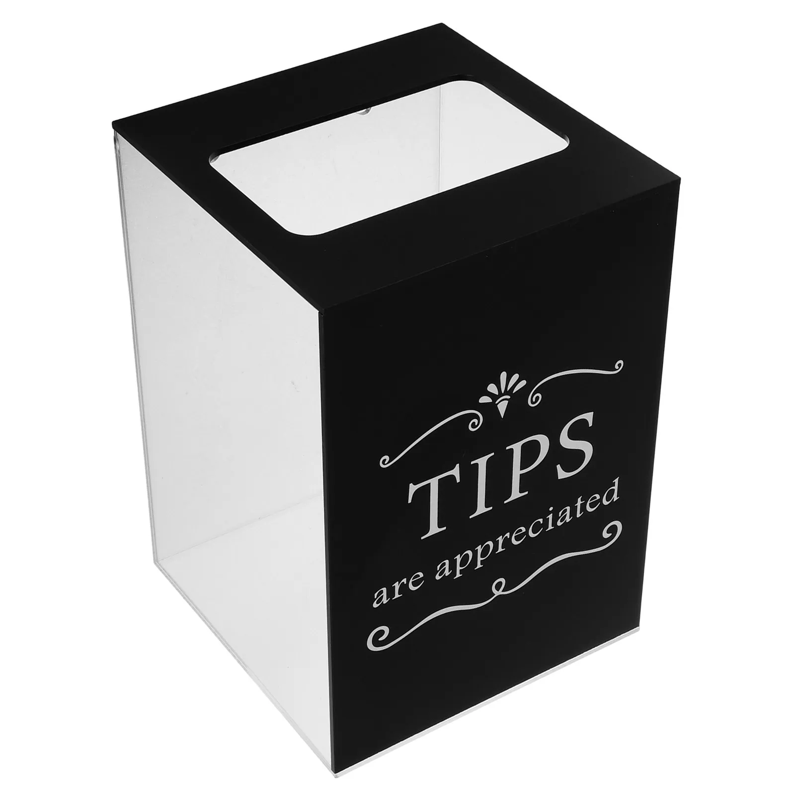 Stylish Acrylic Tip Box Transparent Heavy Duty Money Container with Lock Slot for Restaurants Bars Donation Boxes Suggestion