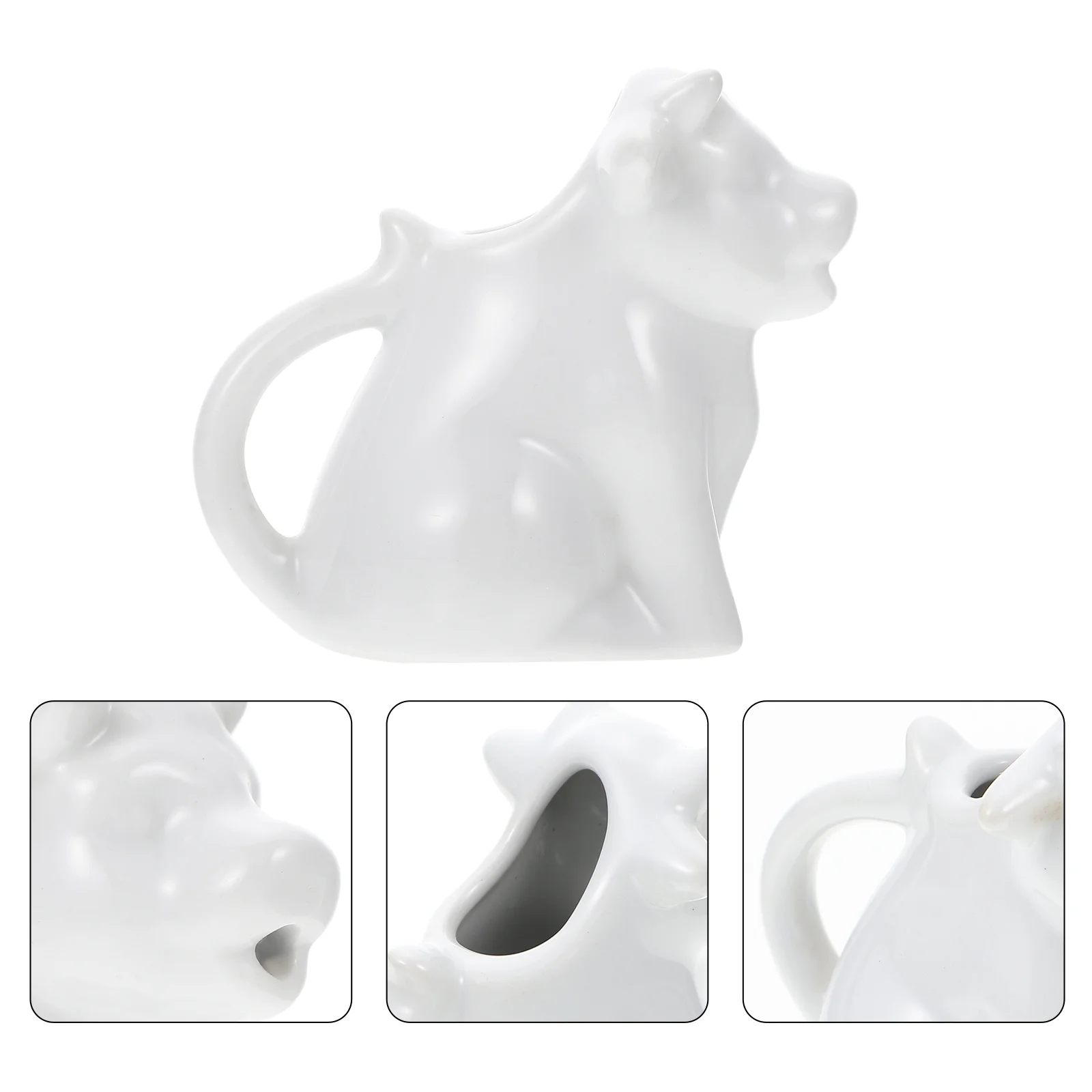 

The Animal Ceramic Milk Jug Cup Cream Frothing Kitchen Supply Shaped Holder Sauce White