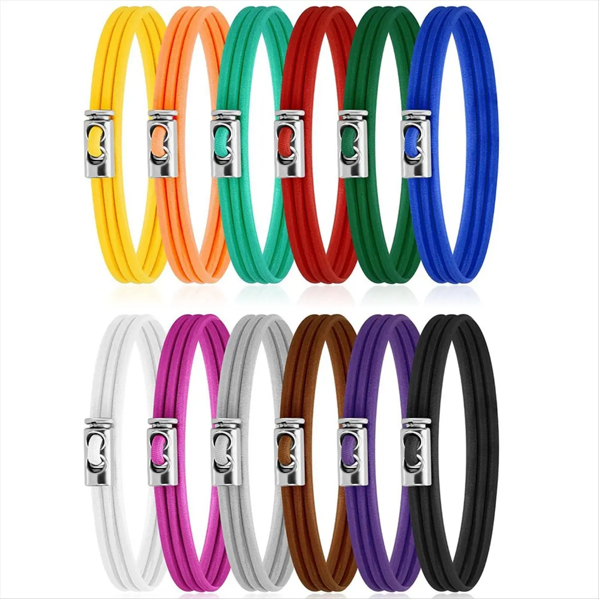 X10A Set of 12 Trash Can Rubber Bands Adjustable Colorful Garbage Can Bands Cord Fits 8-33 Gallon Multifunction Garbage Bag