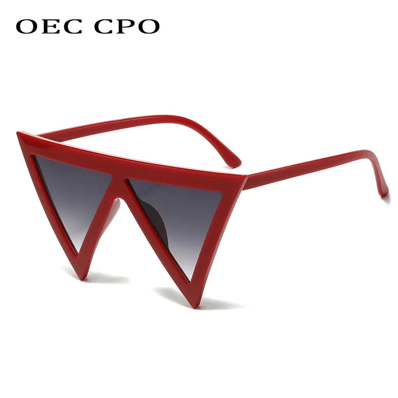 

OEC CPO Sexy Triangle Women Sunglasses Fashion Oversize Shades UV400 Flat Top Sun Glasses Female Brand Designer Punk Eyewear