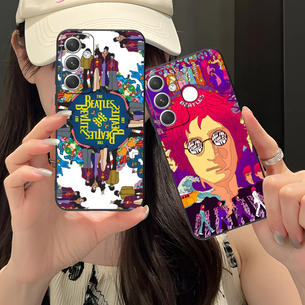 Mobile B-Beatles-s Phone Case for Samsung Galaxy S24 S23 S22 S21 S20 S10 S9 Plus FE Ultra Lite Black Cellphones Smartphone