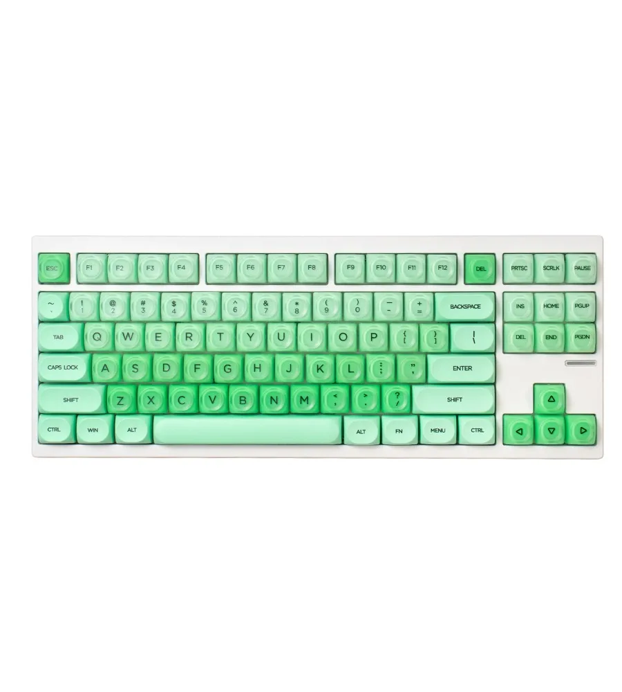 MOA jelly cloud gradual change green keycap round PBT + PC adaptation Wooting/Mega lion magnetic axis mechanical keyboard