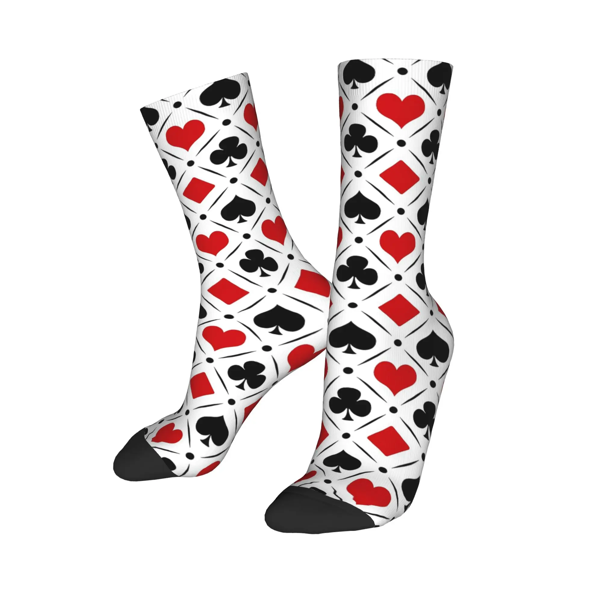 

All Seasons Crew Stockings Deck Of Cards The Playing Cards Socks Harajuku Long Socks Accessories for Men Women Christmas Gifts