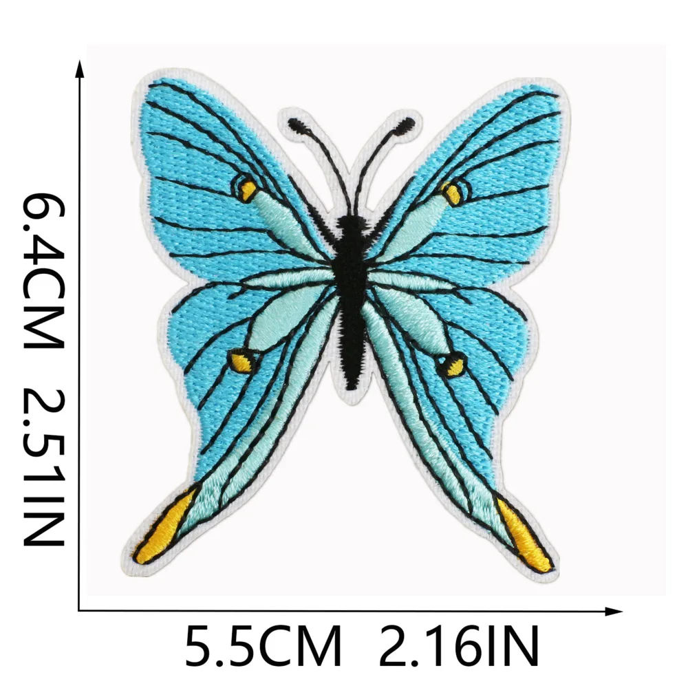 Tkanina z haftem motylkowym do tańca termotransferowego z niebieską naszywką w kształcie motyla Torba Odzież Dekoracja Kreskówka Różowy Motyl