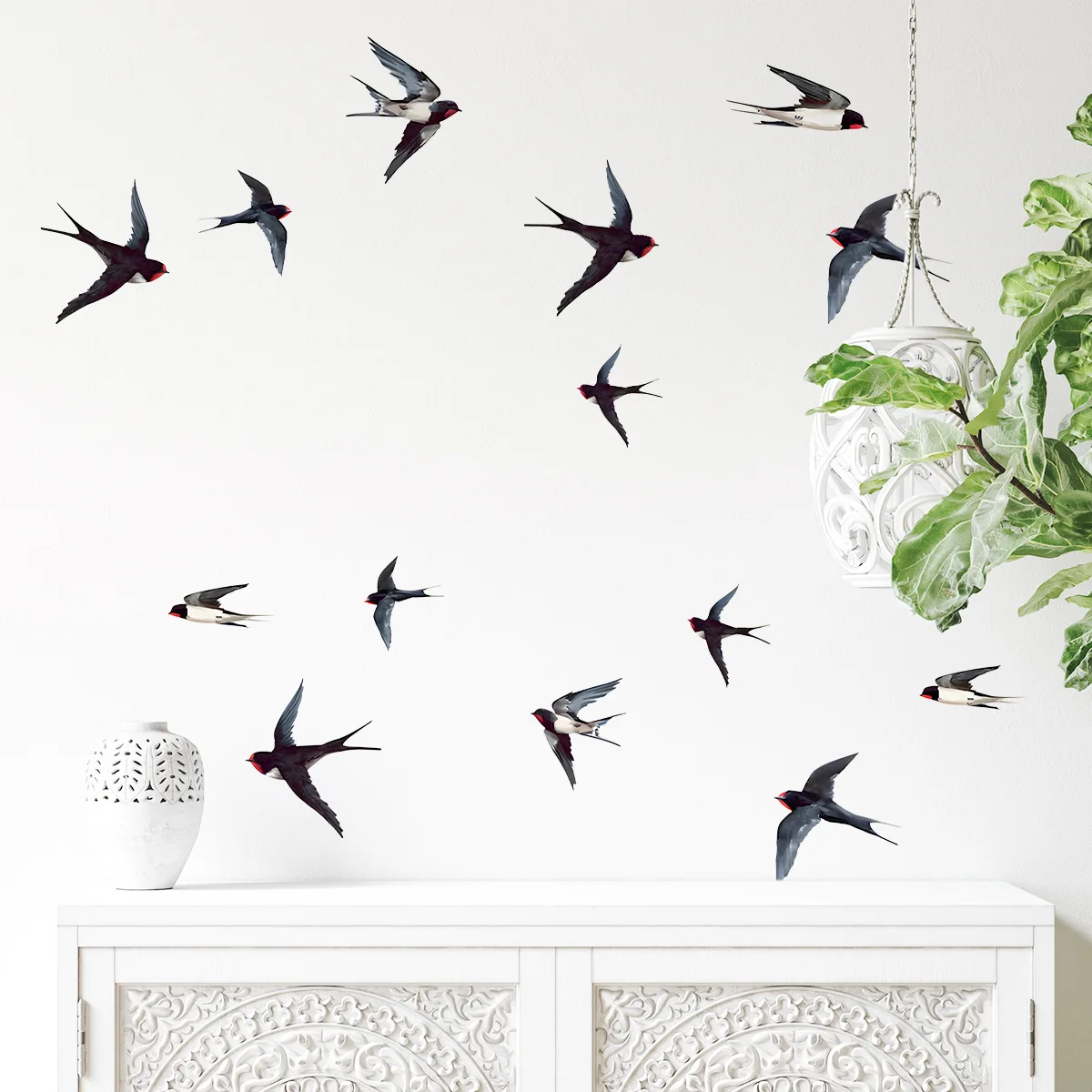 Cartoon swallow bird self-adhesive wall stickers living room bedroom room sofa background wall decorative stickers