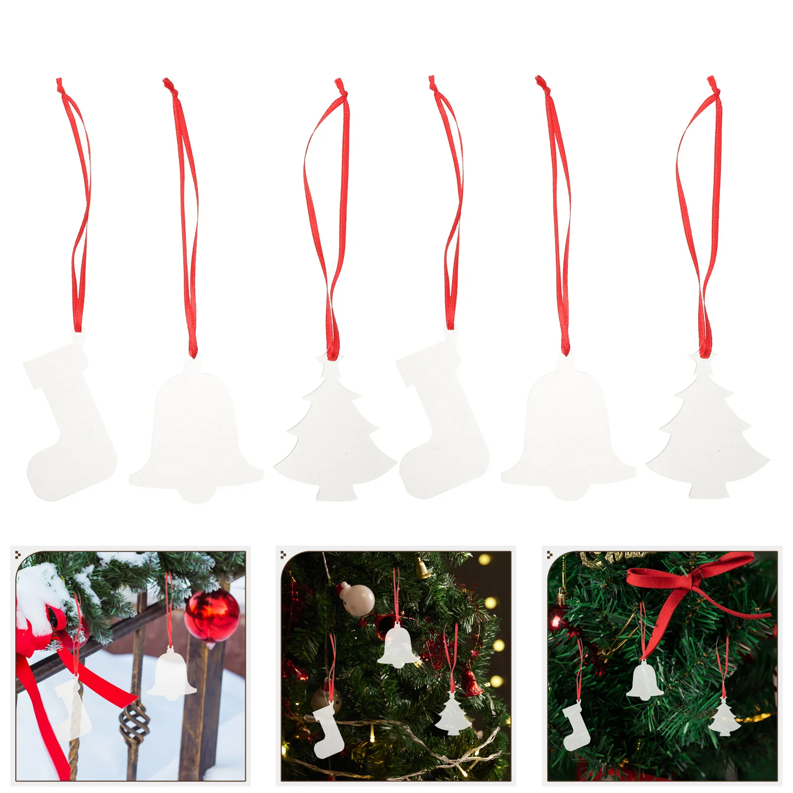 

1Set Festive Decorations Mini Ornaments Transparent DIY Blanks for Christmas Tree Craft Hanging Decorations Holiday Party