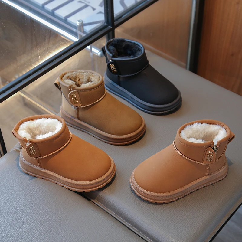 

Детские теплые ботинки, универсальные детские зимние ботинки с круглым носком, удобные зимние ботинки 2025, новые повседневные ботинки для мальчиков и девочек, нескользящая мягкая подошва