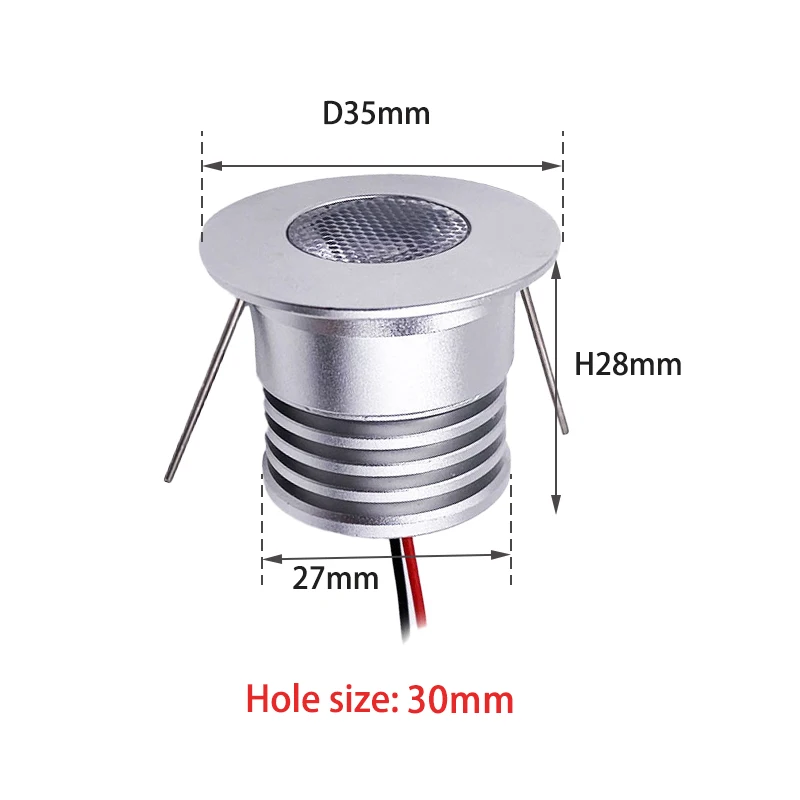 Imagem -05 - Led Dimmable Luz de Teto Embutida Spotlight Decoração Interior Display Gabinete Banheiro Sauna Dc12v 3w Pcs Pcs Pcs 10 Pcs