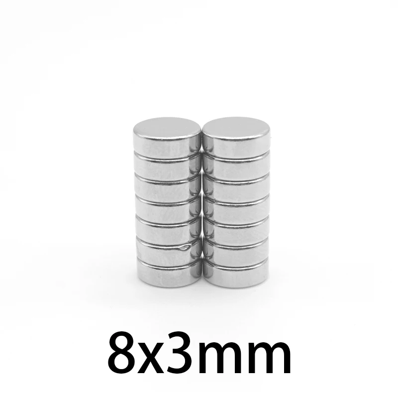 20/50/100/150/200/300PCS 8x3 Small Round Rare Earth Magnets Strong 8x3mm N35 8mm x 3mm Permanent Neodymium Disc Magnets 8*3 mm