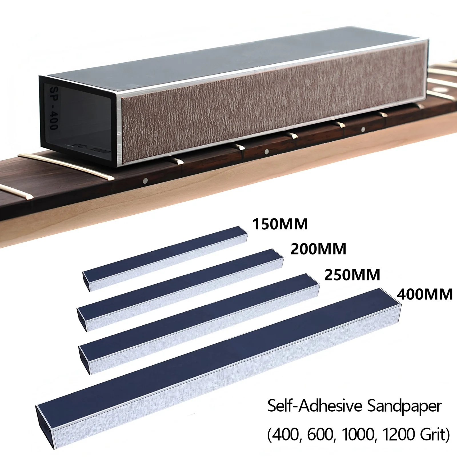 

150/200/250/400mm Guitar Fret Leveling Beam with Sandpaper Fret Leveler Sanding File for Guitar Neck Leveling and Polishing Tool