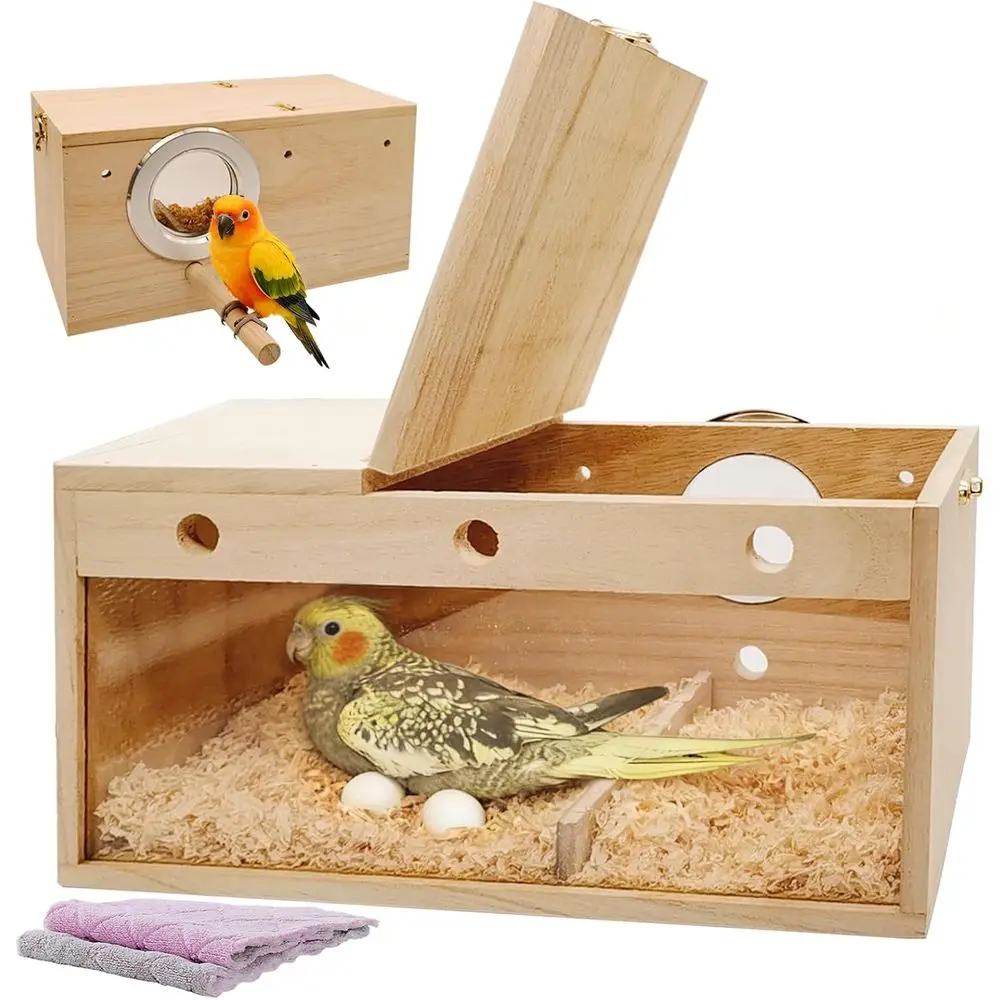 

Transparent Avian Breeding Nest Boxes for Parrots, Cockatiels, Budgies, Lovebirds, Conures, and Canaries