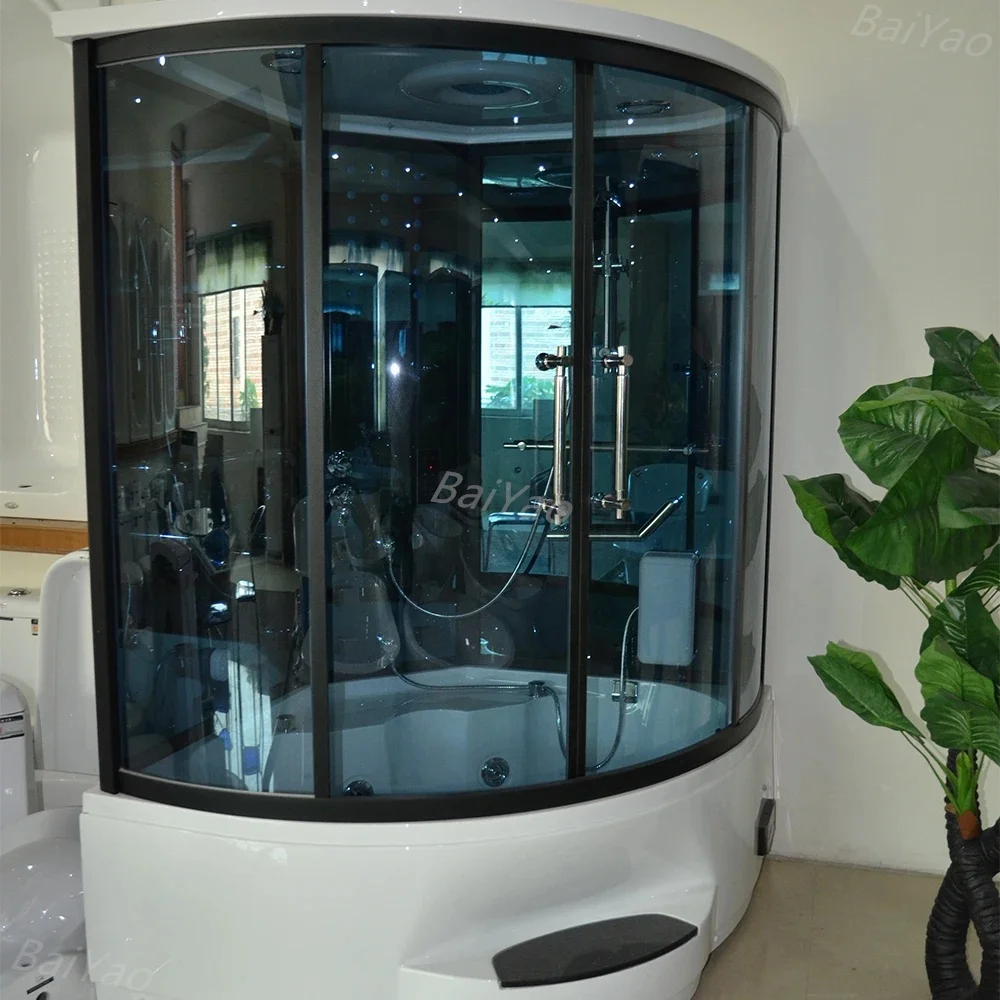 غرفة استحمام بخارية 1500 مللي متر مع دوامة زاوية جاكوزير غرفة استحمام مريحة تتسع لـ 1-2 أشخاص #5