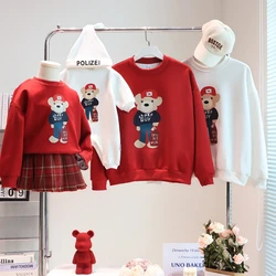 Family Bear Christmas Sweatshirts Parents and Children Matching Clothes Mother Father and Son Daughter Tops Baby Toddler Romper