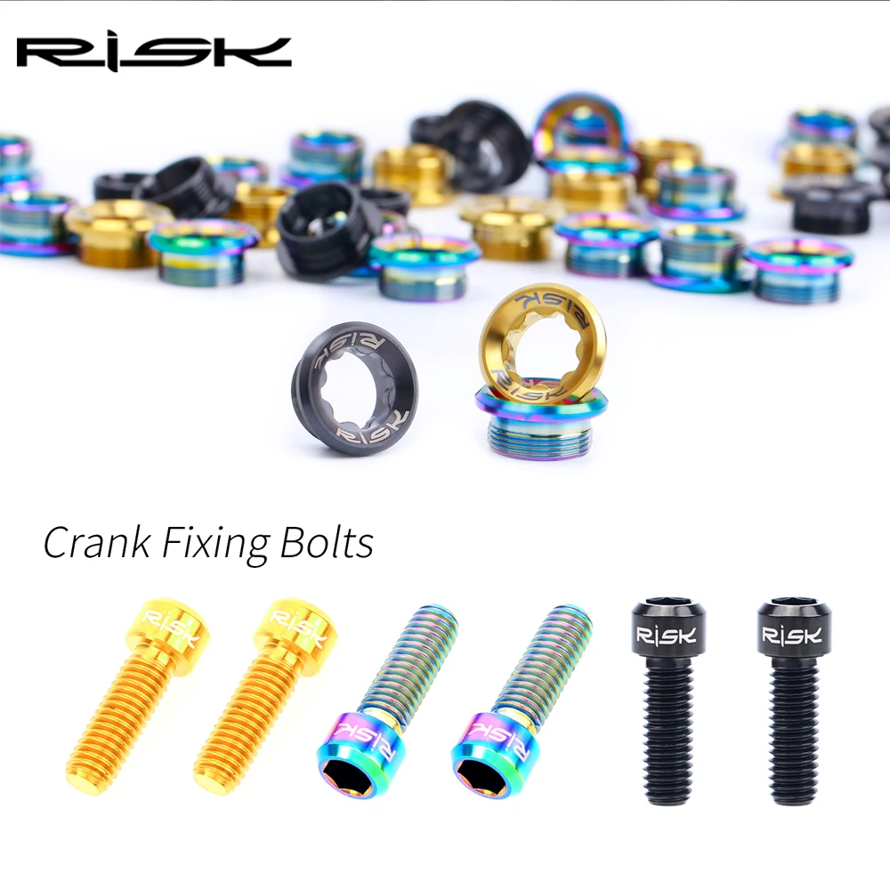 RISK M20x8mm Bicycle Crank Arm Bolt Titanium Mountain Road Bike Bottom Bracket Cap Chainwheel Crankset Screw BB Axis Screws