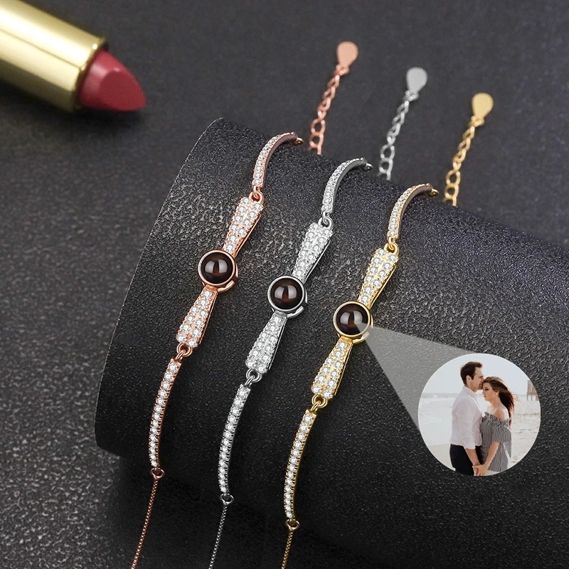 Naszyjnik z projekcją zdjęć na zamówienie dla kobiet, naszyjnik z zawieszką w kształcie muchy, prezent dla dziewczyny, najlepszej przyjaciółki, personalizowany, srebro próby 925