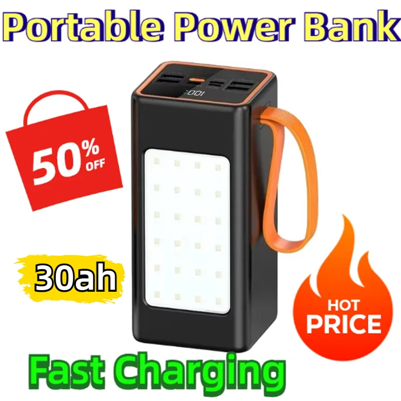 30AH for Xiaomi 4 USBSuper Fast Charging Digital Display PowerBank External Battery Cell Phone Accessories Portable Power Bank