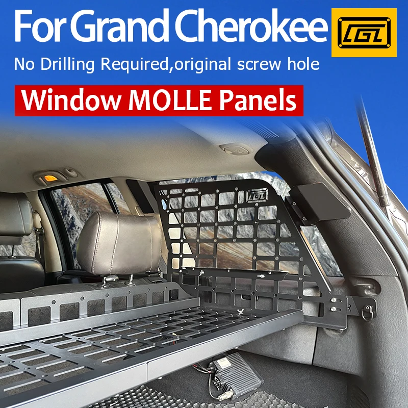 

For Jeep Grand Cherokee WJ 1999-2005 accessories Window MOLLE Panels car rear trunk debris rack Car-Styling