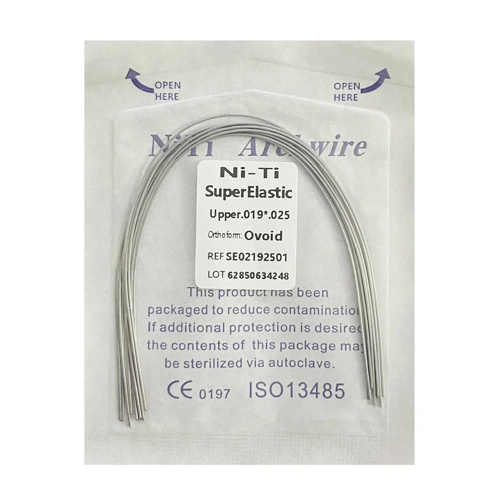 10 pièces/paquet fils d\'arc dentaire orthodontique Super élastique NITI rond Rectangle arc inférieur/supérieur 012/014/016/018/020/16x16/16x22