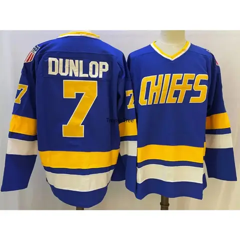 Reggie Dunlop Jersey 7 Charlestown Chiefs Hanson Brothers Ice Hockey Jersey Sport Sweater All Stitched Letters Numbers S-XXXL