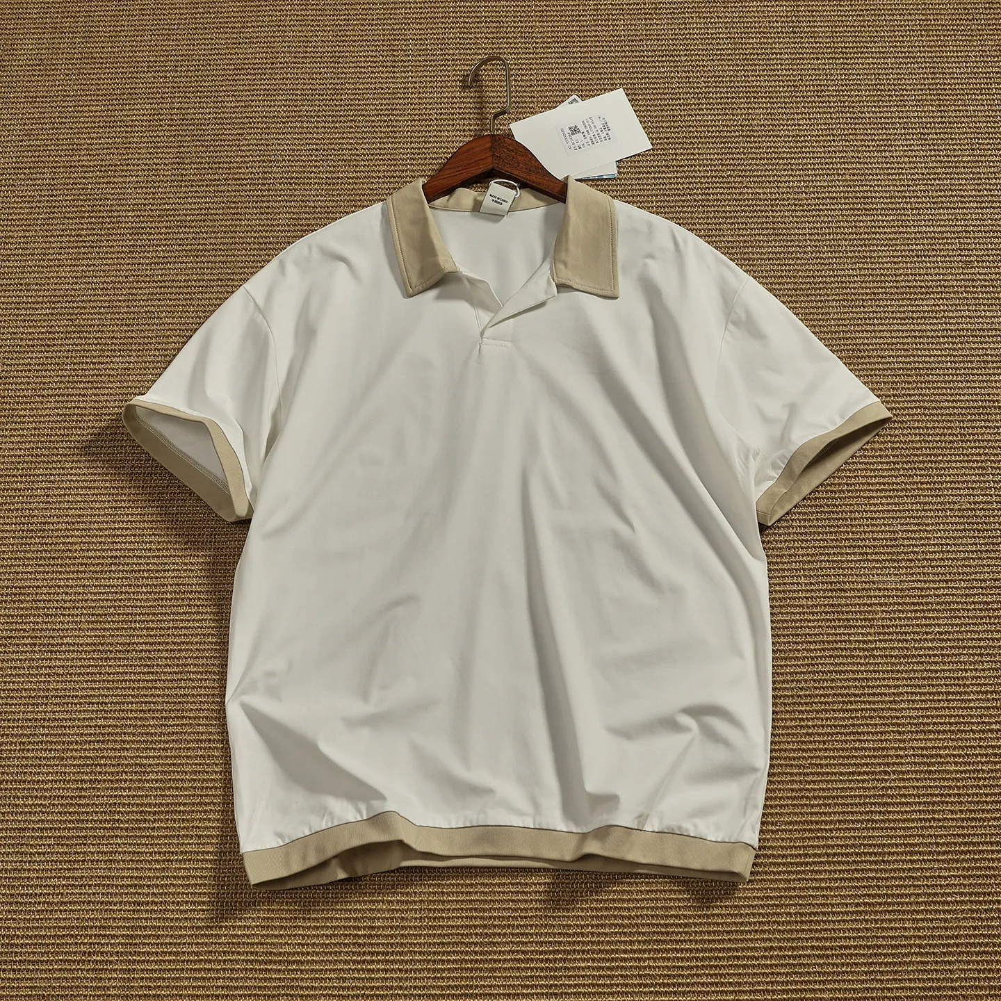 

Quick-drying contrast-edged half-sleeved Polo shirt for men in summer, loose, casual, versatile, spliced short-sleeved T-shirt