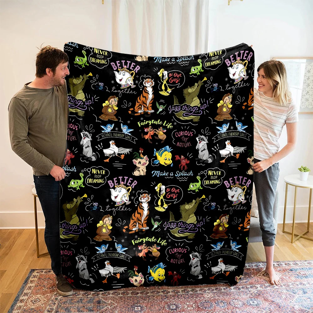 Disney Cartoon Character Story Printing Blanket Adult Children Warm Blankets Home Travel Soft and Comfortable Blanket