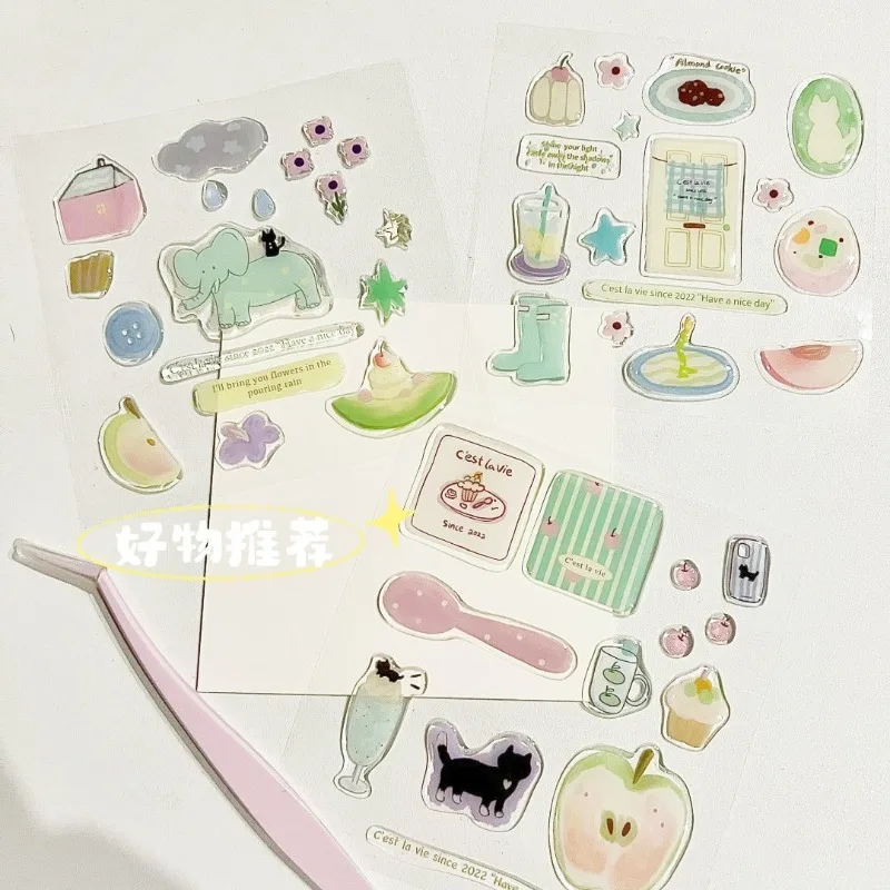 Ins لطيف الدب الطفل الفيل هلام ملصق عالية القيمة DIY بها بنفسك الهاتف المحمول الكمبيوتر بطاقة حساب اليد ملصق #2