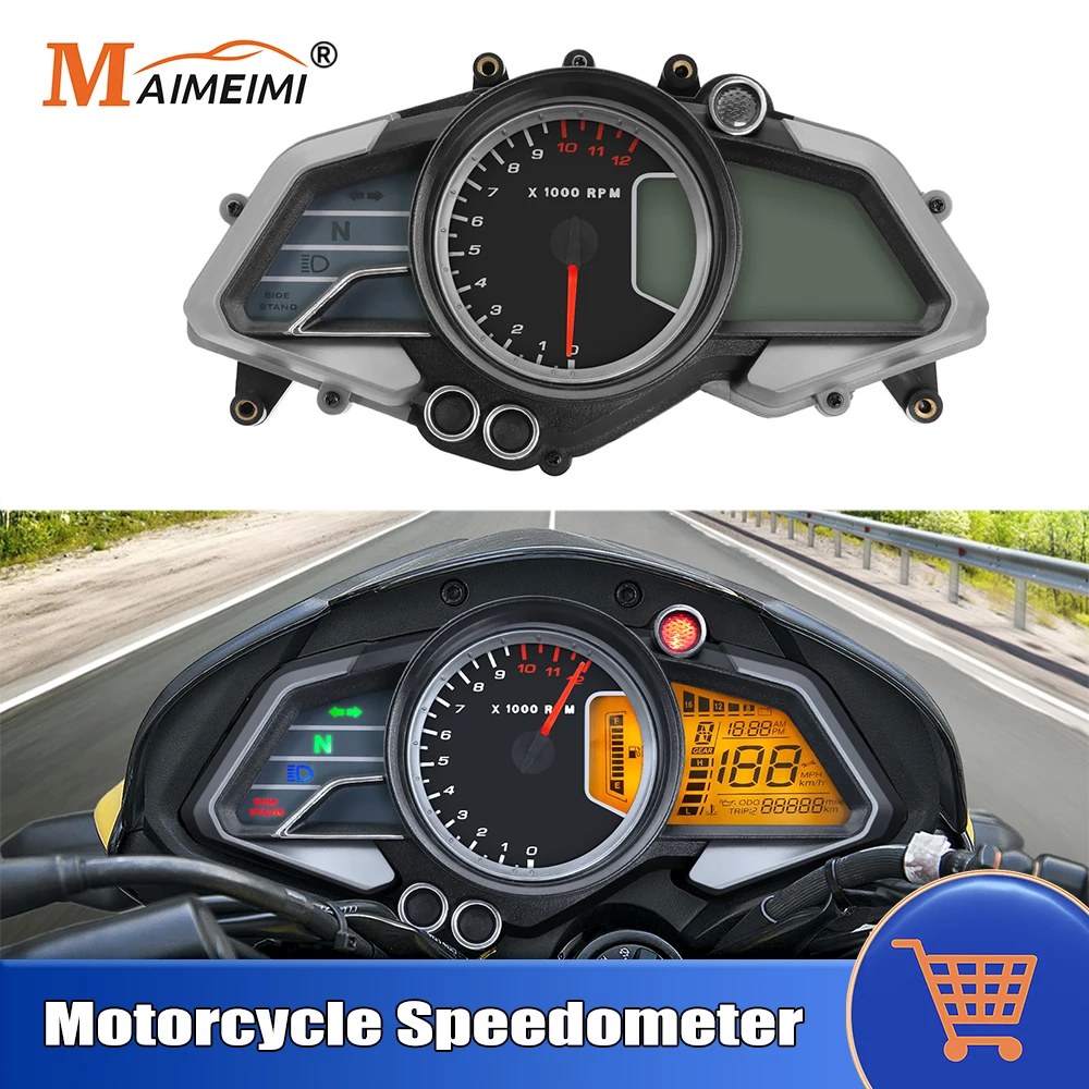 

Для Bajaj 200NS тахометр цифровой одометр мотоцикл спидометр инструмент 12000 об/мин 160 км/ч скорость уровень масла датчик напряжения