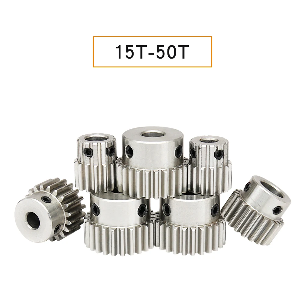 1 Piece Spur Gear 1M-19T/20T Bore Size 6/8/10 mm 304 Stainless Steel Transmission Gear Teeth Thickness 10 mm Total Height 18 mm