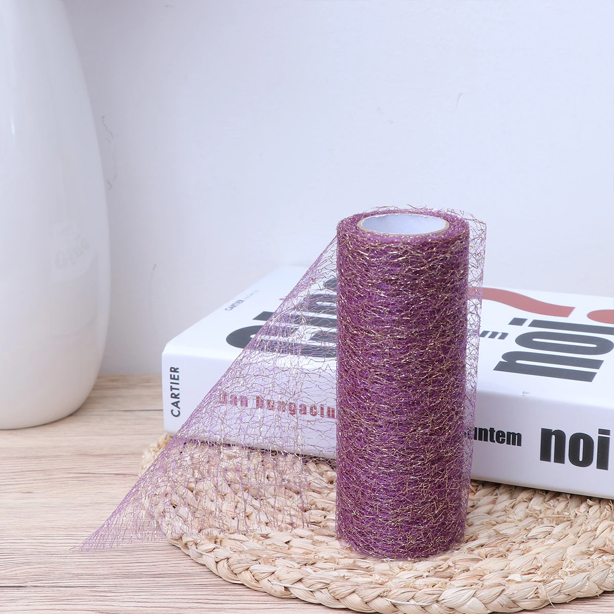 

Tulle Rolls Mesh Ribbon 15mm Pink Christmas Decor Trim Tufting Cloth Wide Fabric Lace DIY Crafts Wedding Party Decorations