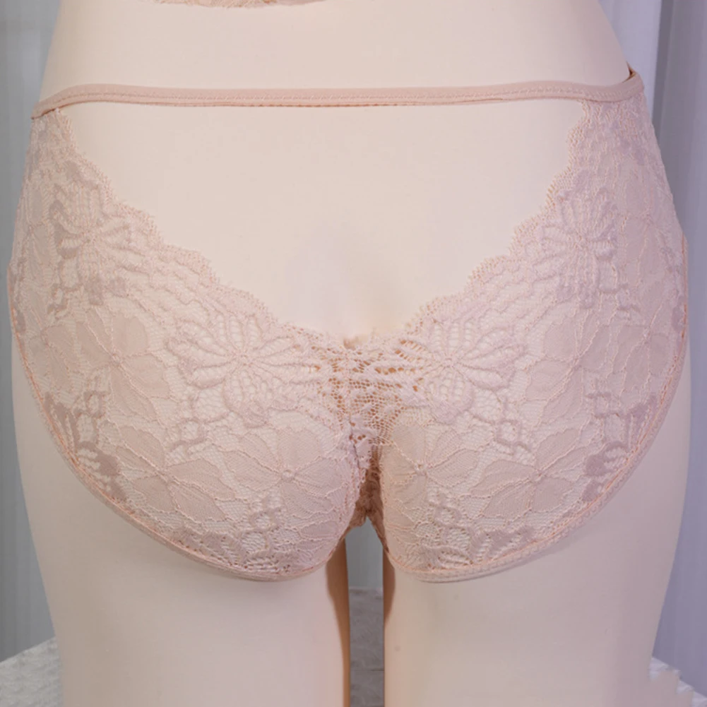 

New Men Sissy Sexy Lace Embroidered Hollowed Out Panties Hiding Gaff Crossdresser Transgender Shaping Panties Solid Men's Briefs