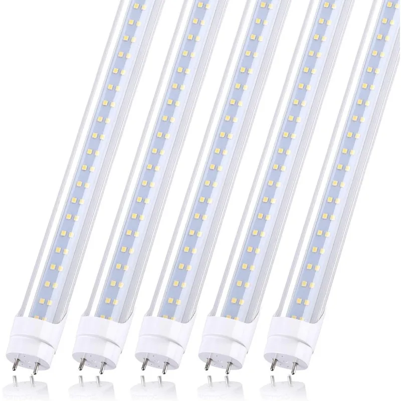 

4FT T8 LED Tube Light Two Rows LED Chip,Ballast Bypass Required,28W,80W Replacement LED Bulb Lights,3360 Lumens,Cold White 6000K