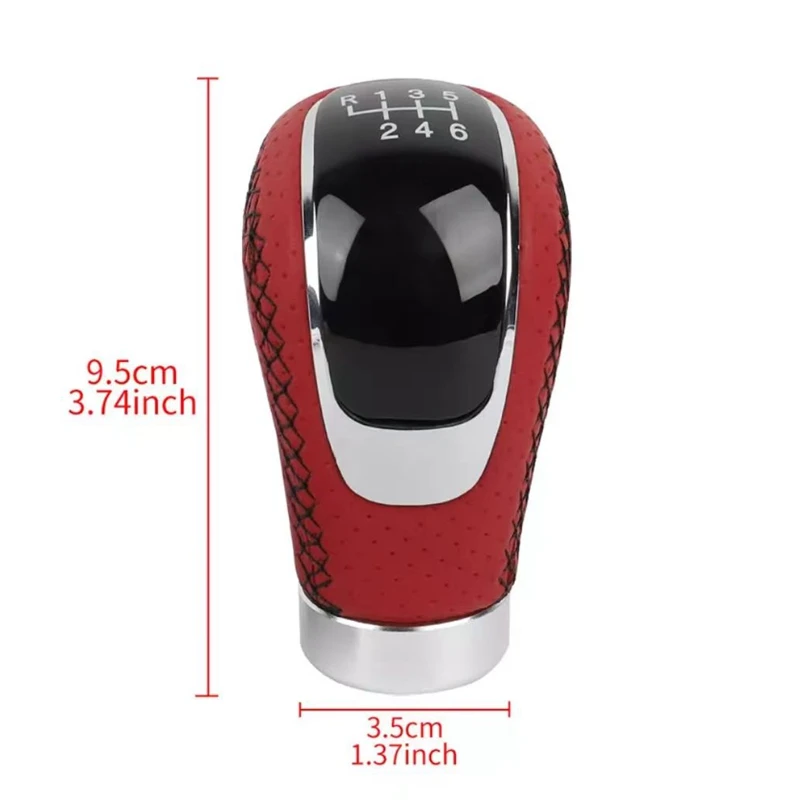 5 oder 6 Gang Leder Rot Schaltknauf Auto Schaltknauf Schaltknauf Schaltknauf Schaltknauf Hebel Schaltgetriebe – Detail 6