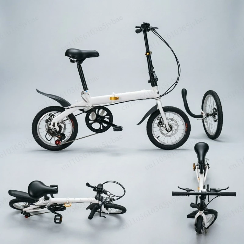 14-Inch Folding Bicycle with Variable Speed Bearings with Shock Absorption Design