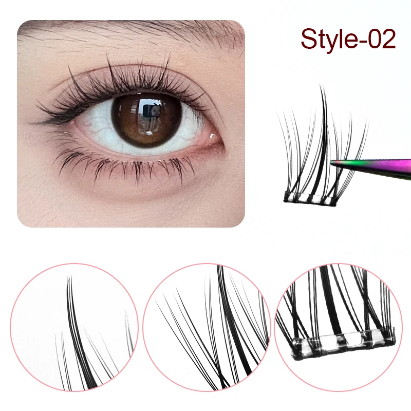 Songlashes Popular Styles  A-type glueless Eyelashes Lashes Natural Individual Self Adhesive DIY Cluster lashes easy to wear