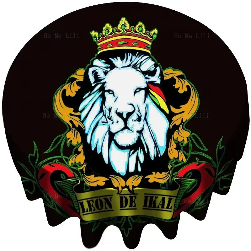 Круглая тканевая скатерть с логотипом Lion With The Crown Reggae Rasta Music Logo Judah Leon Classics