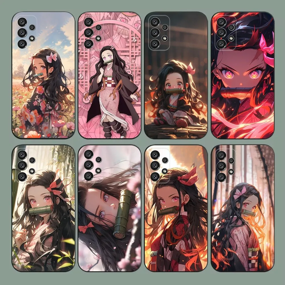 

Demon N-Nezuko K-Kamado Phone Case For Samsung Galaxy A20,A21s,A22,A31,A32,A52,A53,A72,73,A80,A91 Soft Black Cover