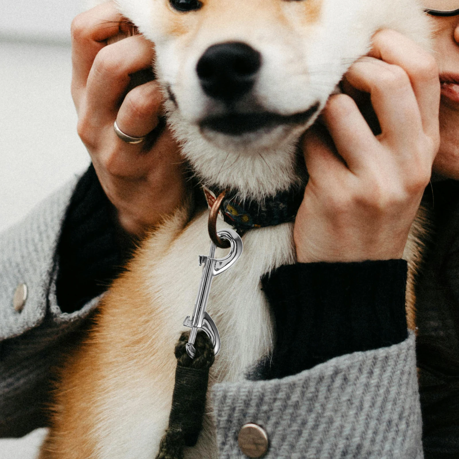 

10pcs Pet Dog Leash Clasp Heavy Duty Zinc Alloy Snap Hook Dual-End Metal Clip Double Sided Buckle for Rope Bag Strap Bungee