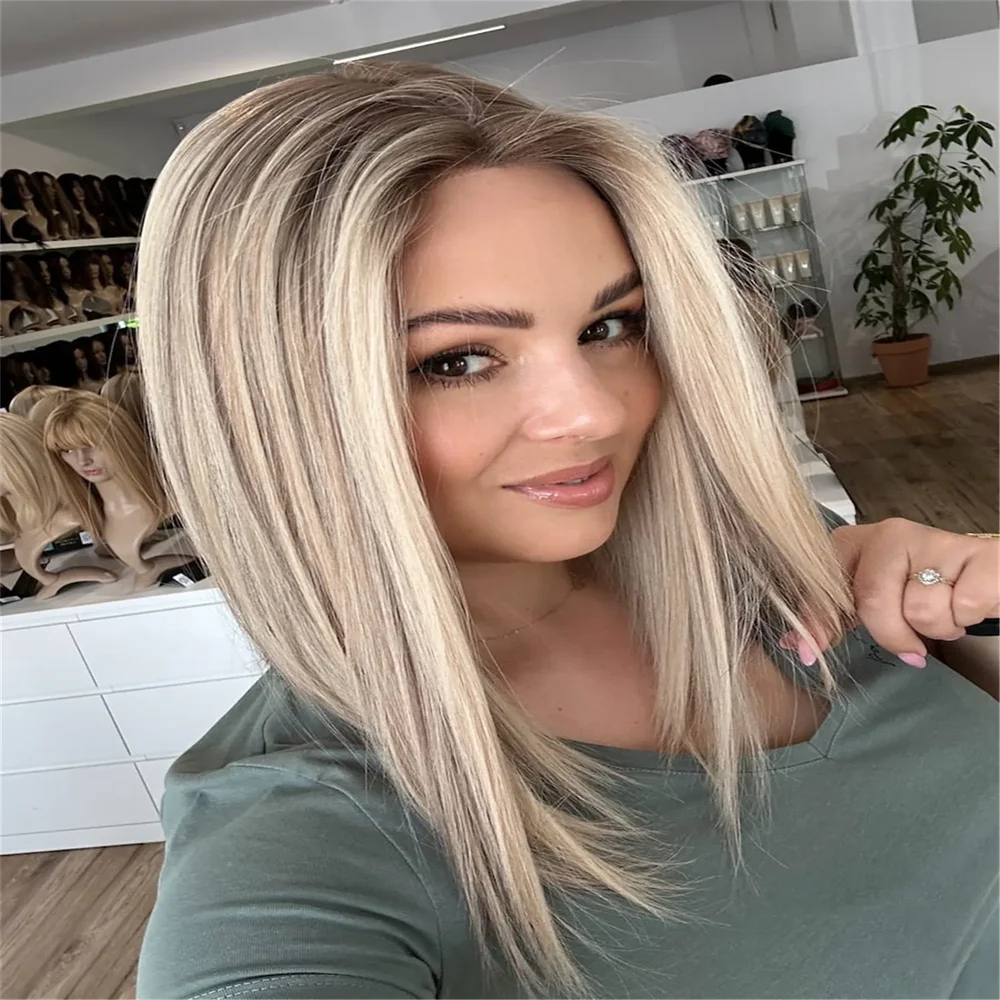 

Soft highlight Blond body wave Hair 150 density and 13×4 100%human hair wig lace front wig, with baby hair pre plucked
