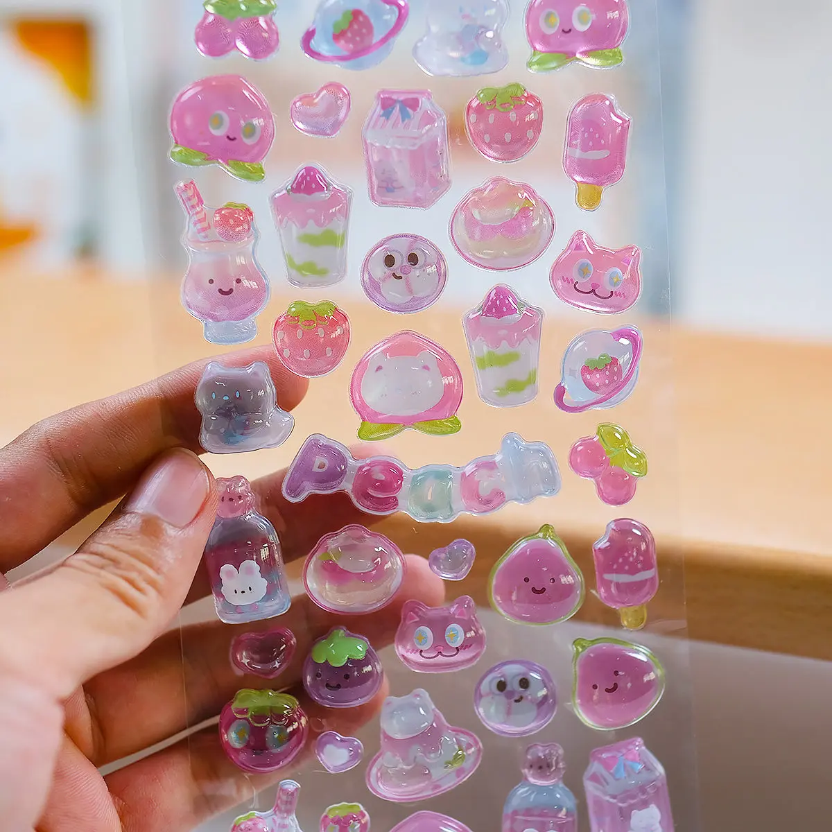 1 ud./4 Uds. Pegatinas en relieve 3D con forma de fruta de dibujos animados para diario, álbum de recortes, bricolaje, diario, papelería, decoración escolar, pegatinas bonitas