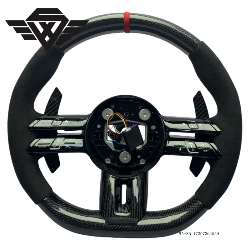 Luxury 3 Spoke Real Carbon Fiber Steering Wheel Multifunction Custom for Mercedes Benz 223AMG 809Y W205 E G Class Premium Design