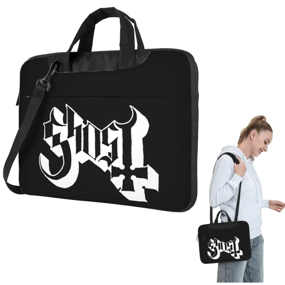 Rock Band Ghost BC Crossbody Laptop Bag Case Computer Bag Resistant Protective Notebook Pouch for Lenovo