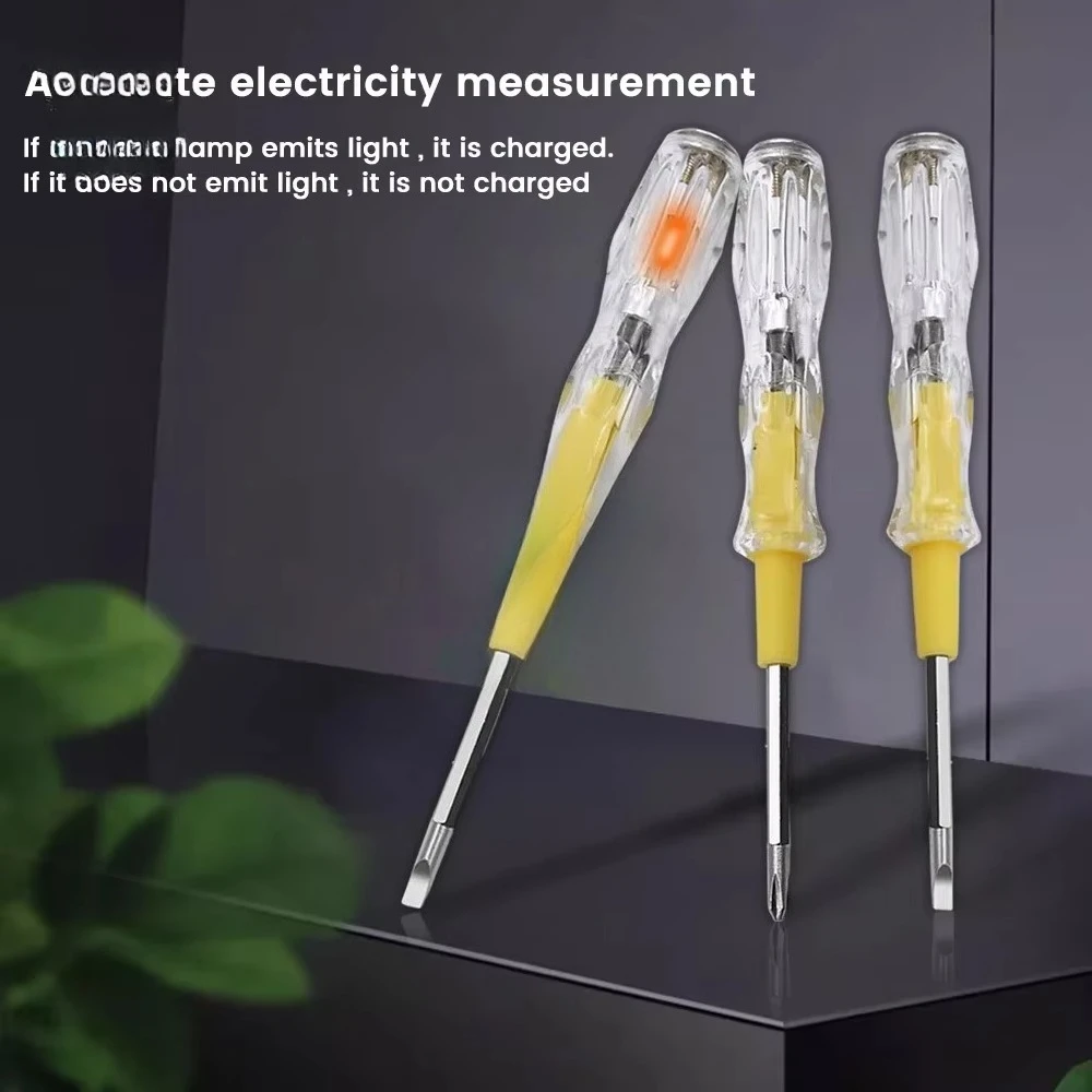 Rafford Double-Headed Screwdriver 100-500v Voltage Tester Pen  Detector Removable Phillips Flat-head Screwdriver Tools