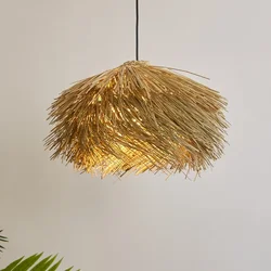 Wabi Sabi Hanging Lamp for Ceiling Shop Bar Grass Pendant Lights Japan Living Room Chandelier Loft Room Decor Lustre LED