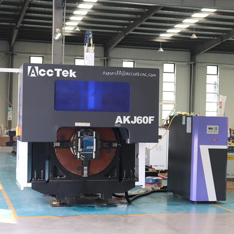 3000W 4kw CNC fiber laser tube cutting machine price in Mexico steel round pipe laser cutting machine with bevel cutting head