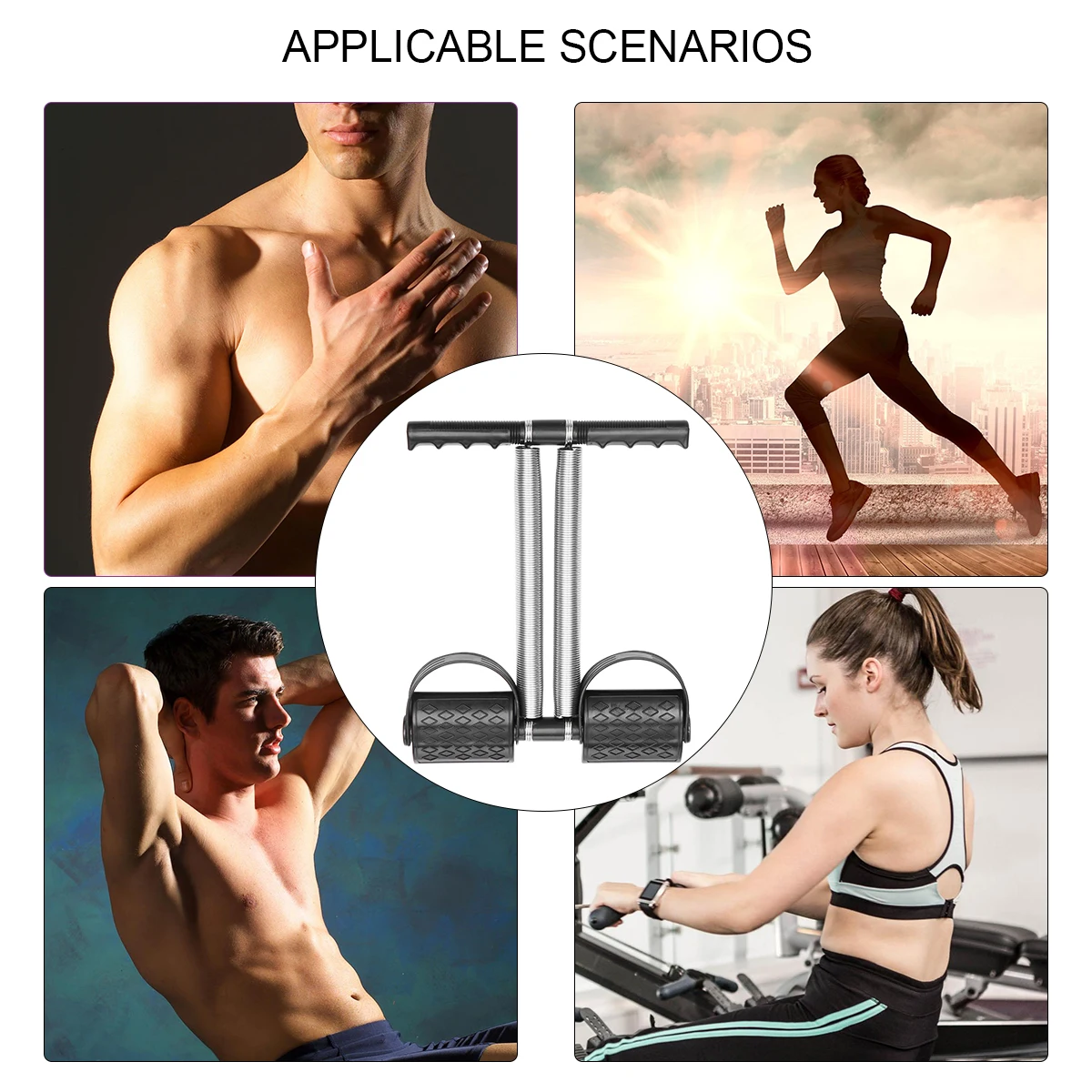 

Foot Pedal Resistance Trainer Double Spring Steel Home Equipment Portable Leg Pull Exercise Band Stretch Board