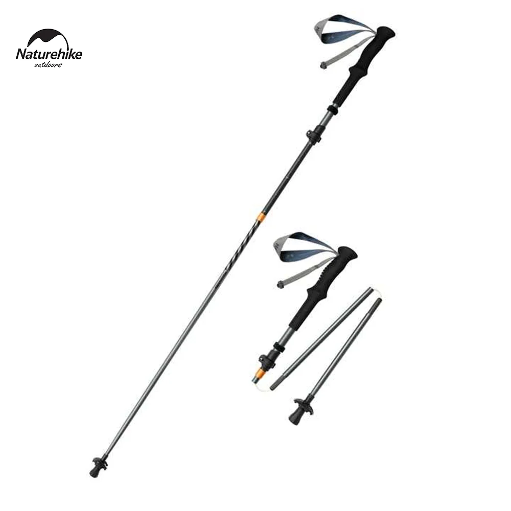 Naturehike 3 Section Carbon Fiber Aluminum Alloy Trekking Poles Collapsible Lightweight Hiking Poles