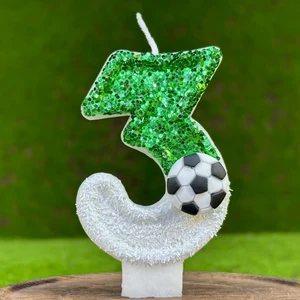 Zahlenkerzen für Geburtstagstorte, Fußballkerzen, Cupcake -Topper, Kuchendekoration Supplies 6 Hauptverkaufs -Top -Fußballball - №2