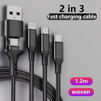 5 in 1 PD USB Fast Charging Cable For iPhone 14 13 12 Xiaomi Android Micro USB Type-C Phone Charger Multi-ports Data Cable