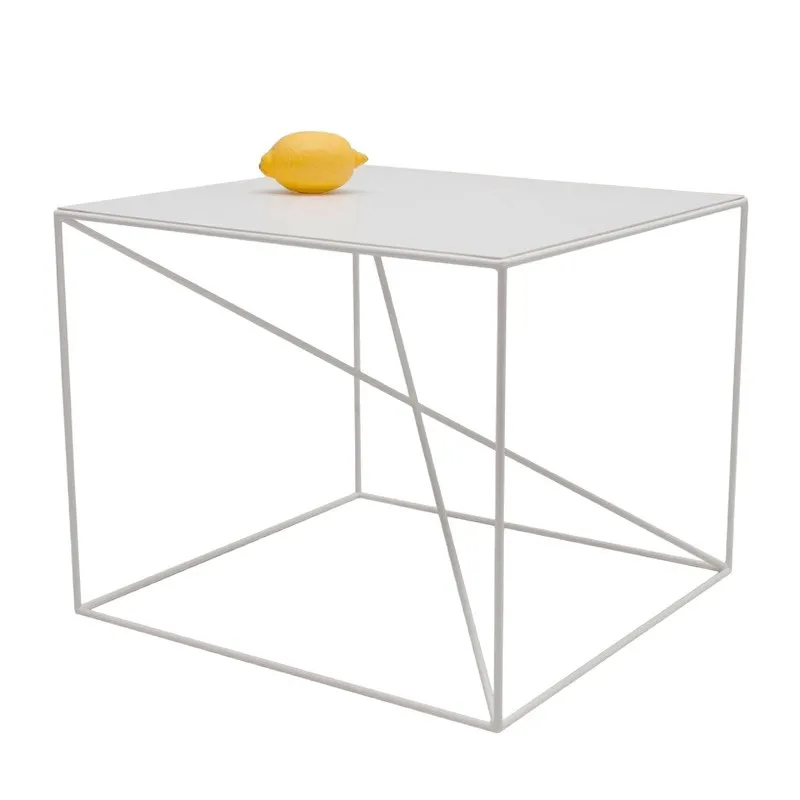 طاولة قهوة صغيرة مربعة من الحديد المطاوع، أريكة بسيطة إسكندنافية، طاولة جانبية، طاولة جانبية للشرفة، زاوية إبداعية، عدد قليل من المربع البسيط #1